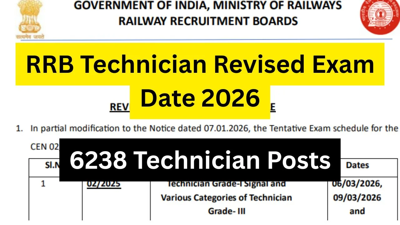 RRB Technician Revised Exam Date 2026