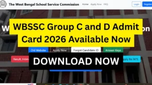 WBSSC Group C and D Admit Card 2026 Available Now